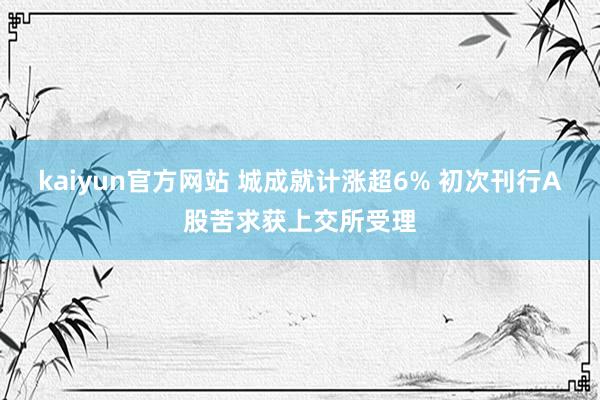 kaiyun官方网站 城成就计涨超6% 初次刊行A股苦求获上交所受理