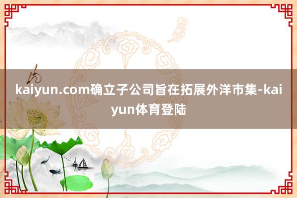 kaiyun.com确立子公司旨在拓展外洋市集-kaiyun体育登陆