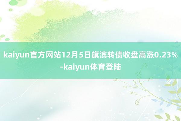 kaiyun官方网站12月5日旗滨转债收盘高涨0.23%-kaiyun体育登陆