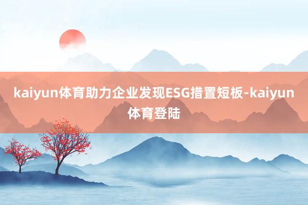 kaiyun体育助力企业发现ESG措置短板-kaiyun体育