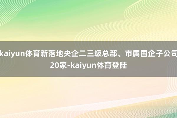 kaiyun体育新落地央企二三级总部、市属国企子公司20家-