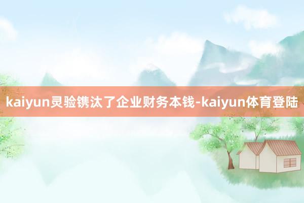kaiyun灵验镌汰了企业财务本钱-kaiyun体育登陆