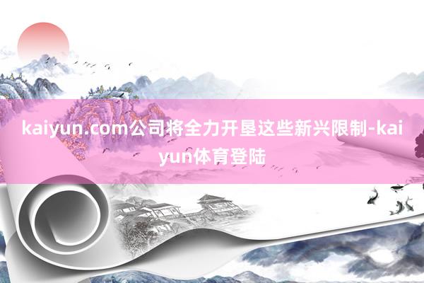 kaiyun.com公司将全力开垦这些新兴限制-kaiyun体育登陆