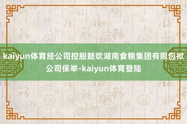 kaiyun体育经公司控股鼓吹湖南食粮集团有限包袱公司保举-