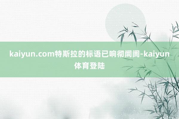 kaiyun.com特斯拉的标语已响彻阛阓-kaiyun体育