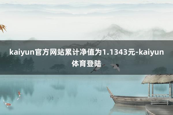 kaiyun官方网站累计净值为1.1343元-kaiyun体