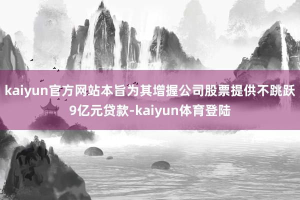 kaiyun官方网站本旨为其增握公司股票提供不跳跃9亿元贷款